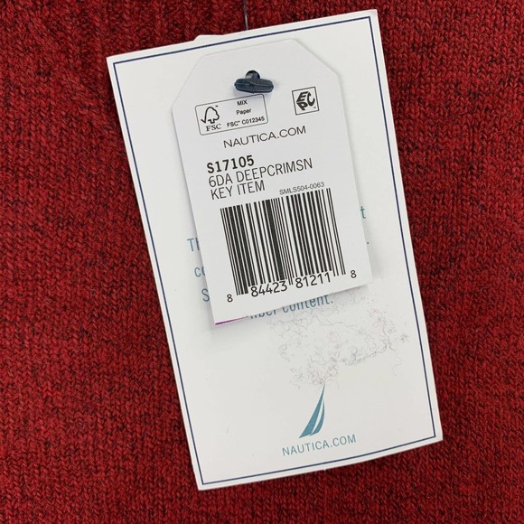 Nautica Mens Classic Fit Stretch Solid Crewneck Sweater Crimson Red 2XL - Picture 2 of 4